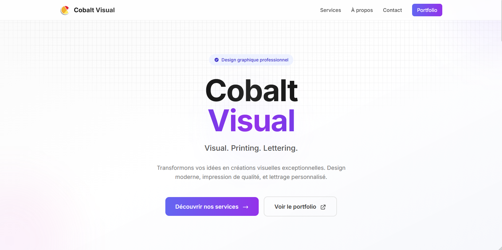 Site vitrine design & impression 1