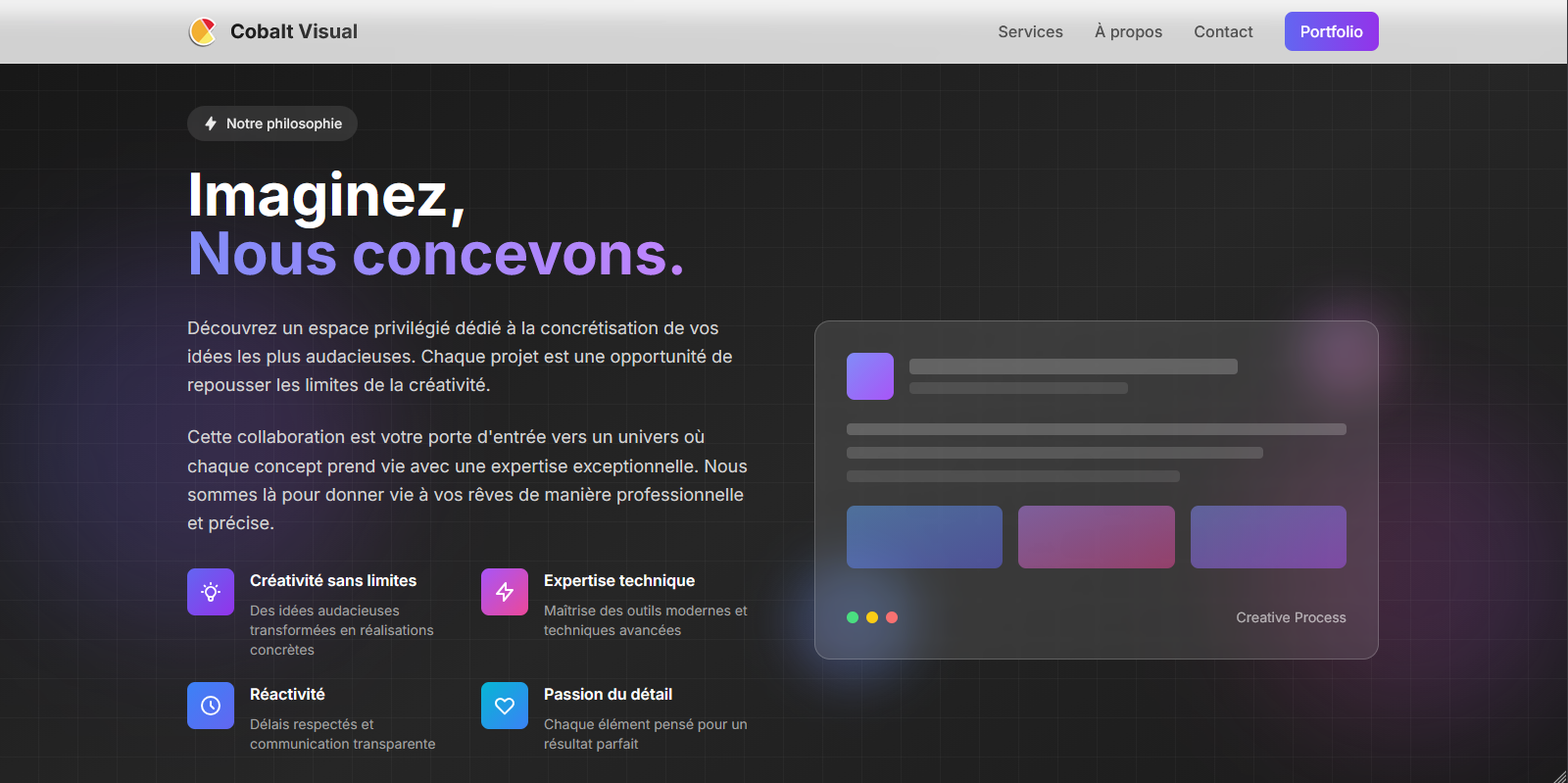 Site vitrine design & impression 2
