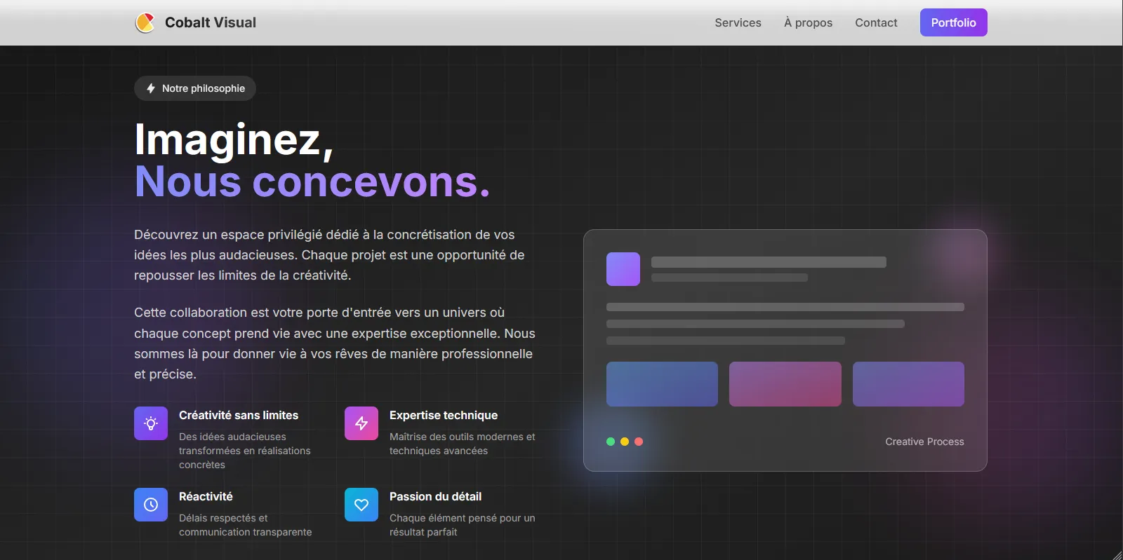 Site vitrine design & impression 2