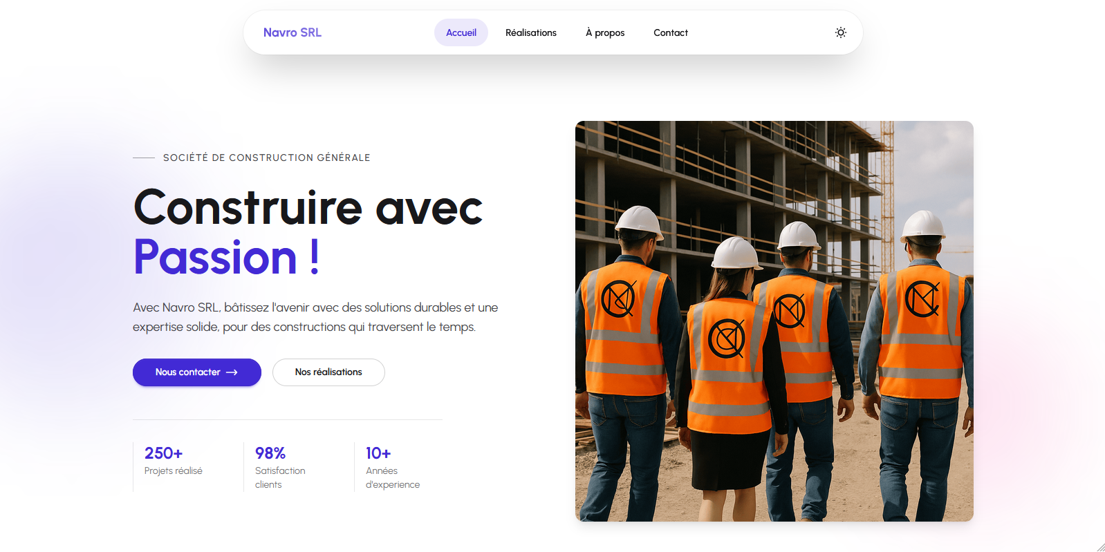 Site vitrine entreprise de construction 1