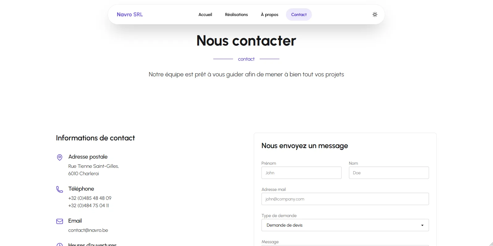 Site vitrine entreprise de construction 3