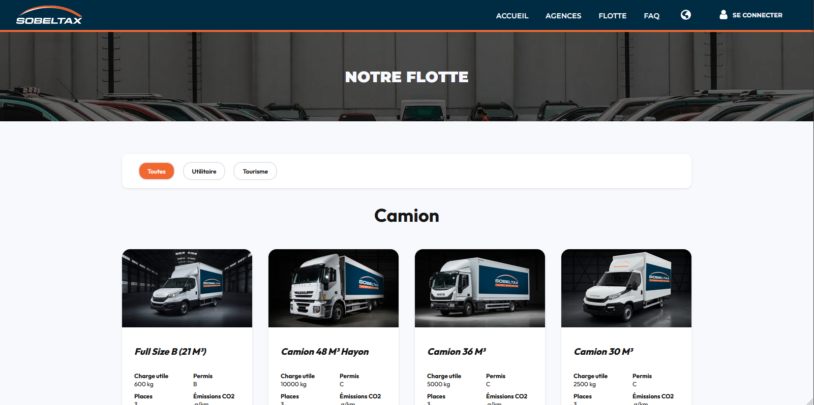 Site web de réservation de véhicule 3