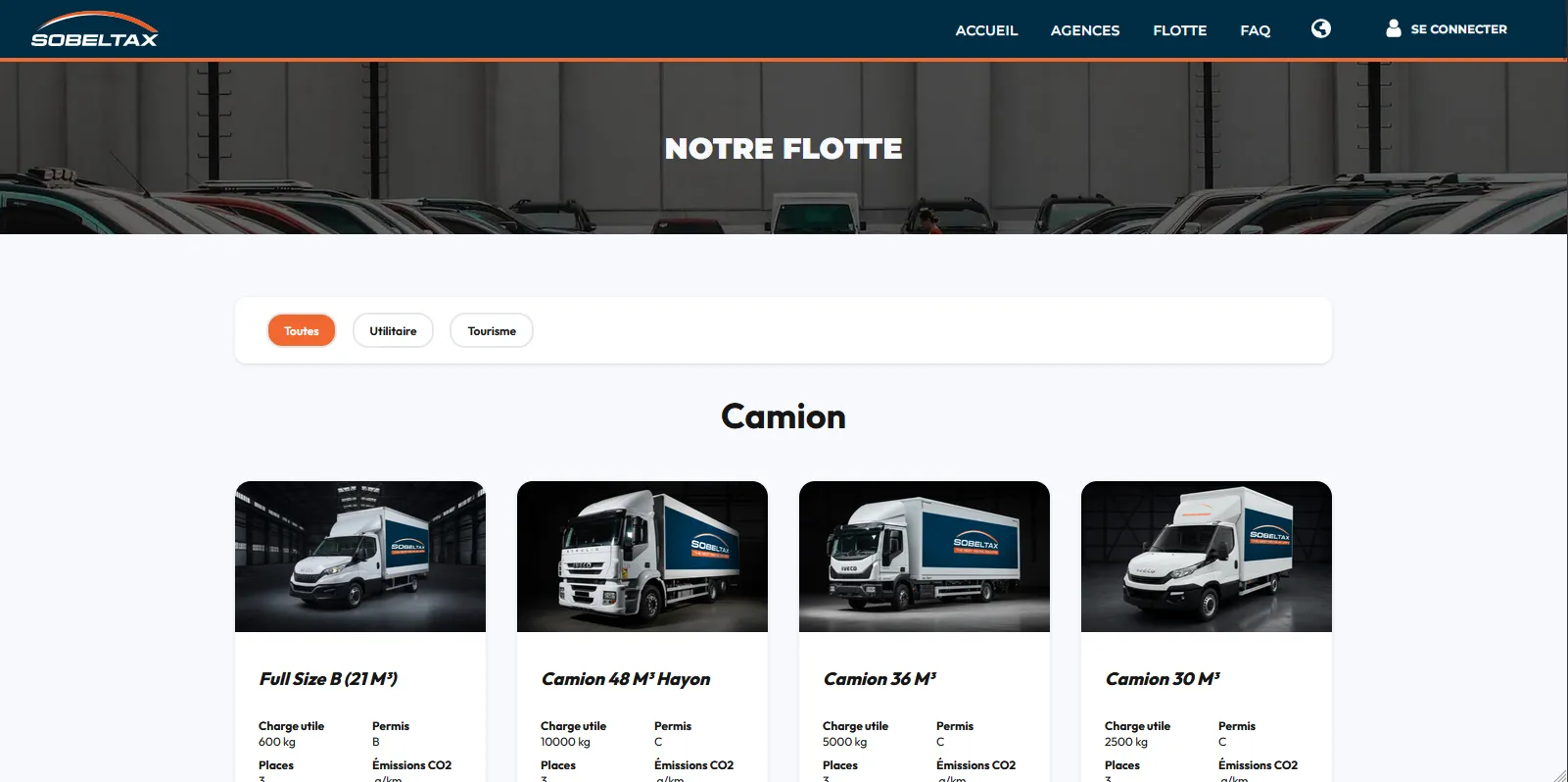 Site web de réservation de véhicule 3