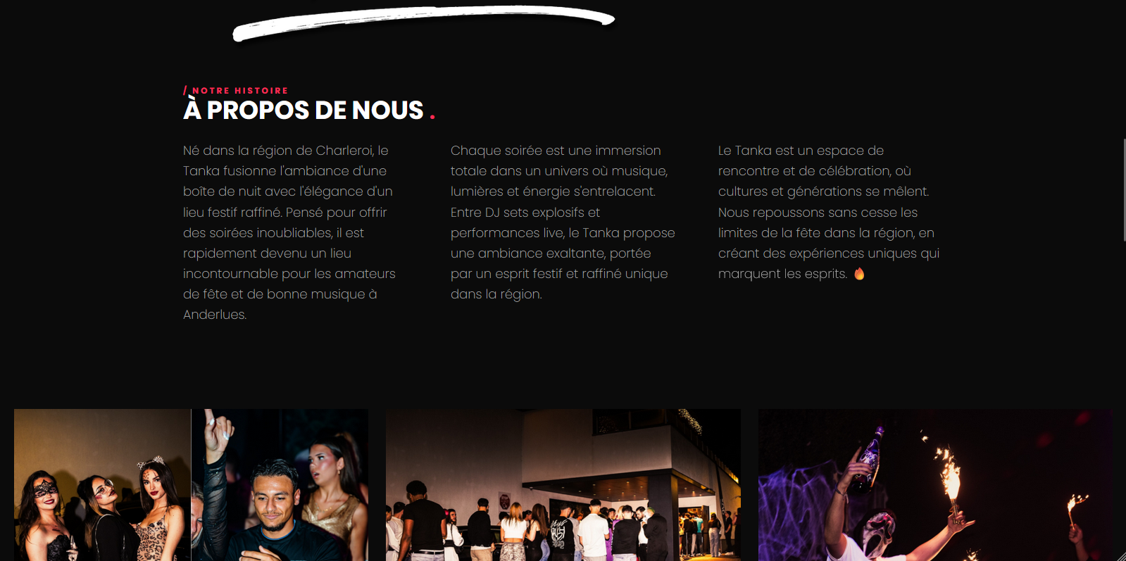 Site vitrine boite de nuit 3