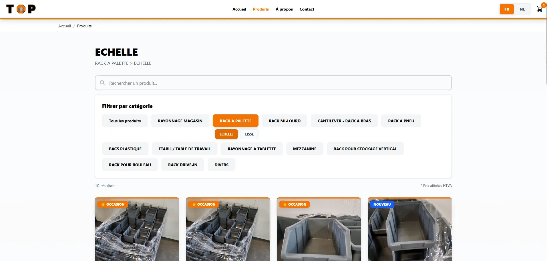 Site vitrine bilingue avec catalogue de produits et demande de devis en ligne 2